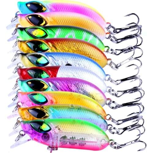 10-pieces Crankbaits Hard Fishing Lure Crank 5.5cm/8g with 8# Treble Hook Swimbait Wobblers Sea Hard Baits