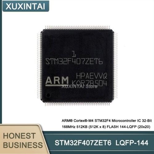 10Pcs/Lot STM32F407ZET6 ARM® Cortex®-M4 STM32F4 Microcontroller IC 32-Bit 168MHz 512KB (512K x 8) FLASH LQFP-144 (20x20)
