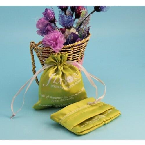 100pcs CBRL small Satin drawstring pouches Satin jewelry pouch Satin gift pouches bags custom logo PSP bag jewelry bag