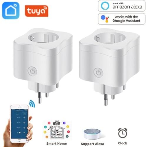 10A WIFI Smart Plug EU WiFi Socket Timer Monitor APP Control With Alexa Google Home Voice Intelligent Control Tuya Smart Life