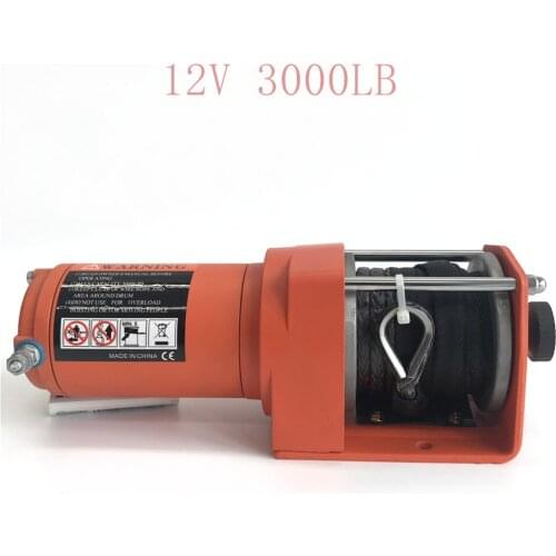 12v remote control set electric winch 3000lb heavy duty ATV trailer high strength nylon rope electric winch