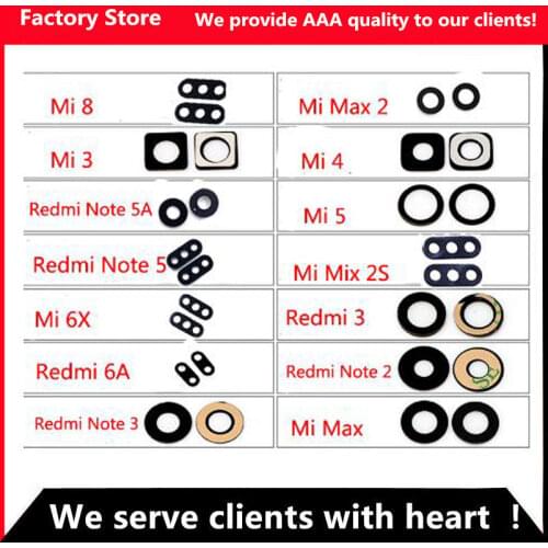 2 Pcs For Xiaomi Redmi 5 Plus Note 3 5A 5X Mix 2S Max 2 8 Back Rear Camera Glass Lens Cover Replacement Parts with Adhesive