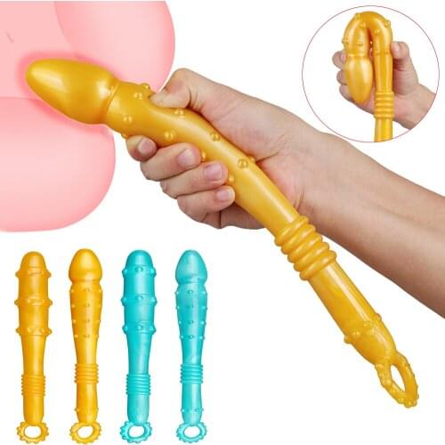2021Newst Anal Vaginal Plug Female Masturbator Wand With Pull Ring,Soft Spike Massage Stick,Dildo Prostate Stimulator SM Sex Toy