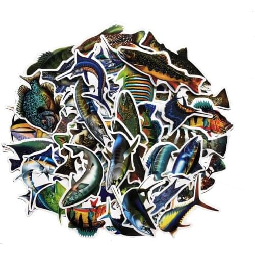 50PCS Funny Fisherman Go Fishing stickers For laptop suitcase Freezer Vinyl Car-styling DIY decoration Decals Car Sticker