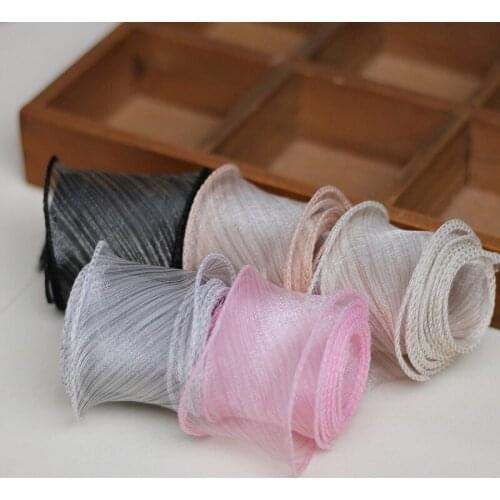 52Yards Organza Ribbon Bow Material Strip Pattern Edge for Hair Ornament Gift Wrapping Decoration Lace Ribbons 4cm