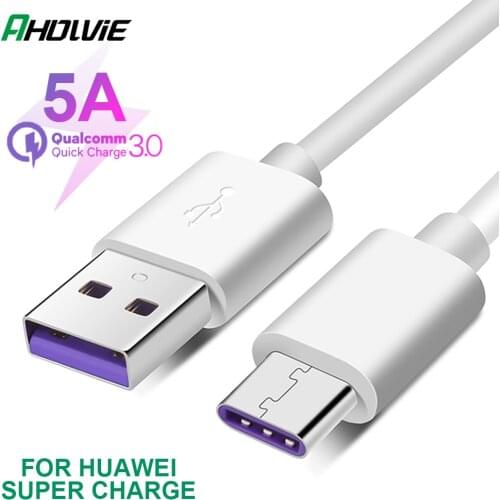 5A USB Type C Cable For Huawei P30 P20 Lite Mate 30 20 Pro USBC Type-C Cable Fast Charging USB-C Charger Cord For Samsung S10 S9