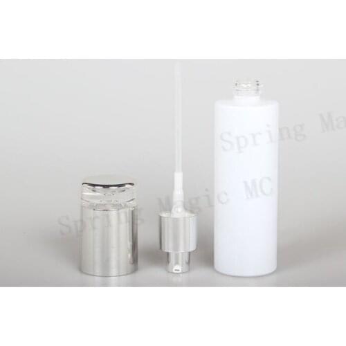 White Glass Bottle With Silver Pump/Sprayer,Skin Care Container,Perfume/Essence/Foundation Bottle