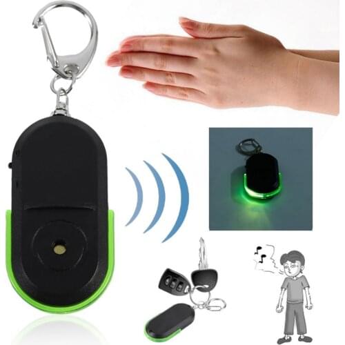 Portable Size Old People Anti-Lost Alarm Key Finder Wireless Useful Whistle Sound LED Light Locator Finder Keychain