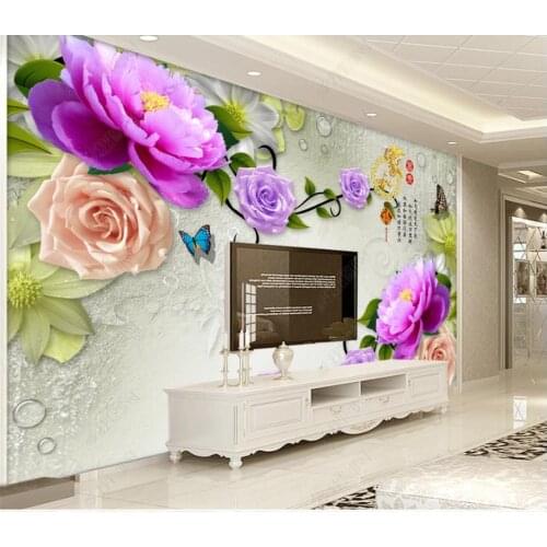 Custom photo wallpaper 3d murals wallpaper Modern fantasy rose flower living room TV background wall papers decoration painting