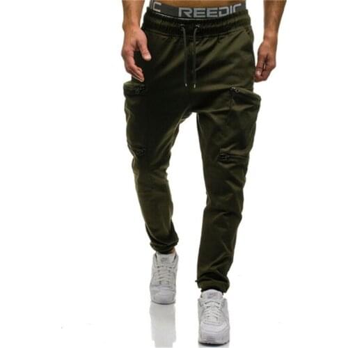 HOT2018 Outdoor spring autumn sport jogging camouflage GYM harem pants men multi pocket hip hop Drawstring track trousers men