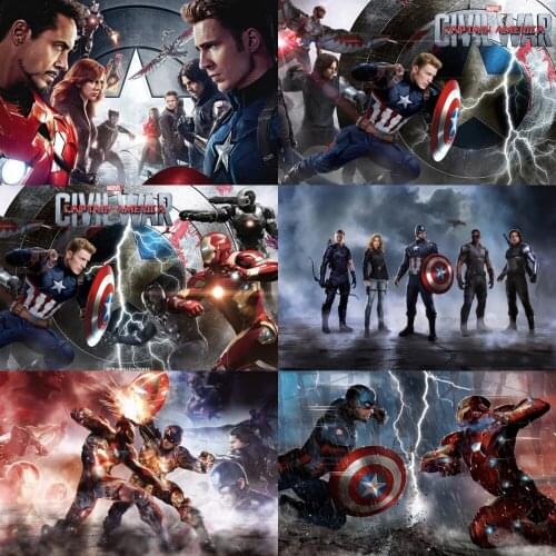 Captain America 3 Canvas Painting Wall Art Heroes Civil War Marvel Nordic Posters and Prints Pictures for Living Kids Room Decor