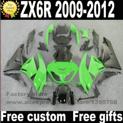 Motorcycle fairings set for Kawasaki ZX6R 2009 2010 2011 2012 matte black green fairing body kits 09-12 TZ26