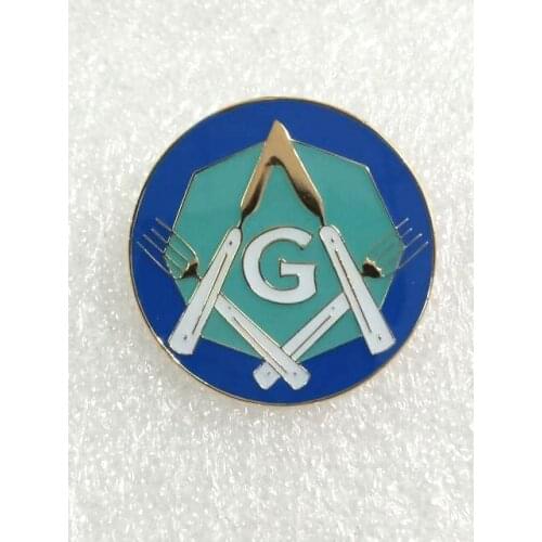 Square & Compass Forks & Knives Masonic Lapel Pin