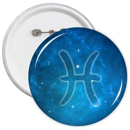 Pisces Zodiac Constellation Starry Night Sky Clothes Backpack Decorate Badges Cartoon Sticker Clothing Patche Kid Gift Brooches