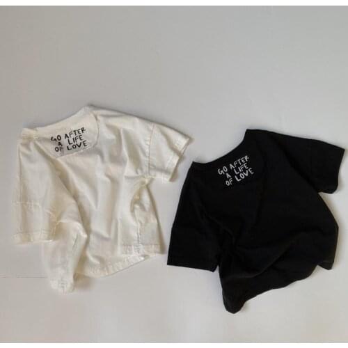 2021 new arrival girls boys summer short sleeve casual cotton kids t-shirt