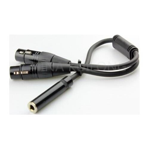 Wholesale 50pcs/lot Brand New 0.18M XLR Merger Microphone Y Combiner 1/4" female to 2 xlr female Microphone Cable adapte