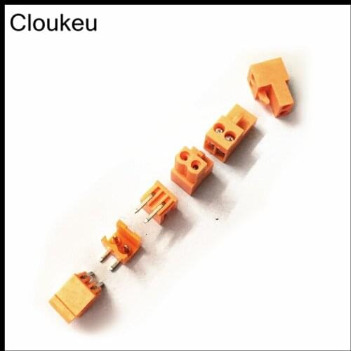 Orange HT3.96 2P Bending pin Connecting terminal HT3.96-2PL Connector Plug+Socket 10Sets
