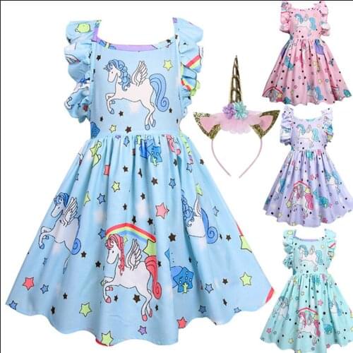Toddler Girls Dress Kids Vestidoes Girls Unicorn Party Dress Toddler Christmas Costume Children Princess Dress 3 4 5 6 7 8 Year