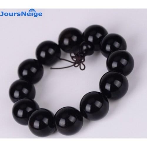 Authentic Black sandalwood Wooden Bracelets Buddha Beads Size 20mm Wood Old Material High Density Hand String Sink Water Jewelry