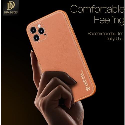 For iPhone 12(6.1") iOS 12 DUX DUCIS Yolo Series Luxury Back Case Protecting Case Support Wireless Charging Supper PU+PC+TPU