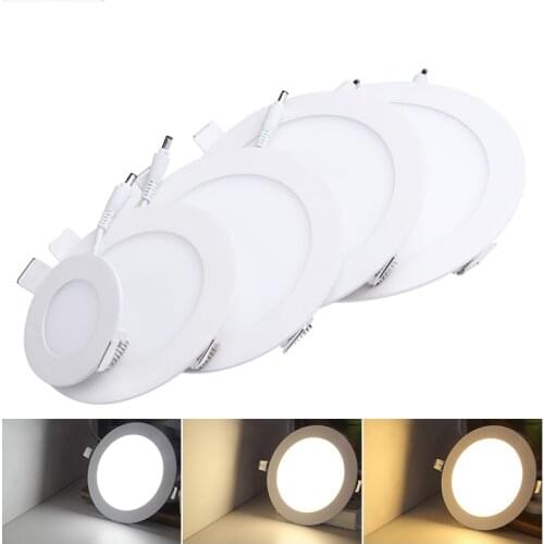 Ultra thin led Ceiling light lamp 3w 4w 6w 9w 12w 15w 25w led ceiling recessed grid Indoor slim round panel light free shipping