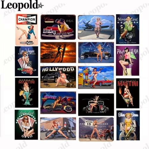 Vintage Poster Beach Beauty Surfboard Tin Board Beach Landscape Plaque Bar Club Garage Wall Art Decoration Iron Board 20X30Cm