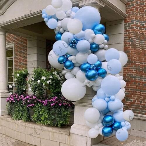 Macaron Balloon Garland Kit Baby Shower Boy Or Girl Metallic Blue Baloon Arch Wedding Birthday Decoration Kids Air Balls Globos