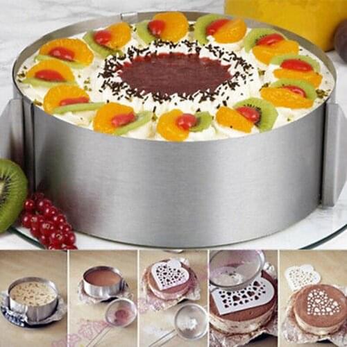 Retractable Stainless Steel Circle Mousse Ring Cake Mould Size Adjustable Bakeware Cake Pan Home Baking Cake Molds Tools New