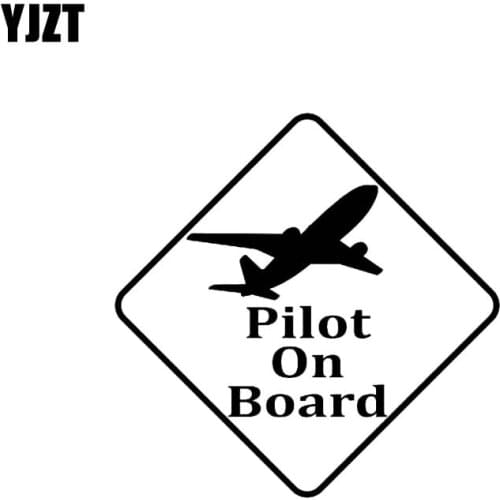 YJZT 10.5CM*10.5CM Pilot On Board Safety Sign Car Vinyl Decal Sticker Black/Silver C10-00588