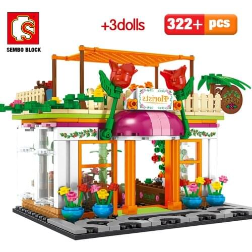 SEMBO City Street View Building Blocks Architecture House Food Shop Retail Store Cafe Restaurant KTV Bricks Kids Toy