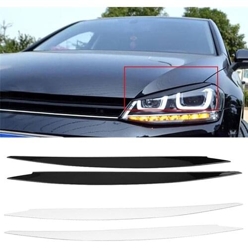 1 Pair Car Headlight Eyebrow Eyelids Trim Cover Sticker Decor for Golf 7