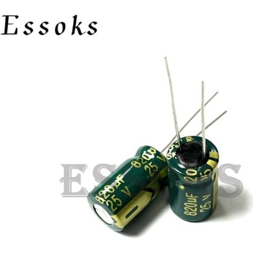 10pcs Electrolytic Capacitor 25V820UF 25V 820UF 10X17 mm High Frequency Low ESR Aluminum Capacitors