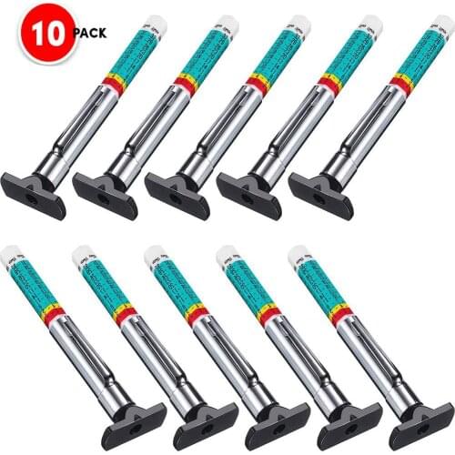 10pcs/set Stainless Steel Tyre Tread Depth Gauge Accurate Measurement Measuring Tool Automobile Tyre Depth Gauge