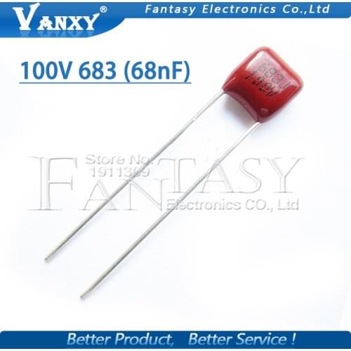 20PCS 100V683J 68NF 0.068UF Pitch 5MM 100V 683 CBB Polypropylene film capacitor