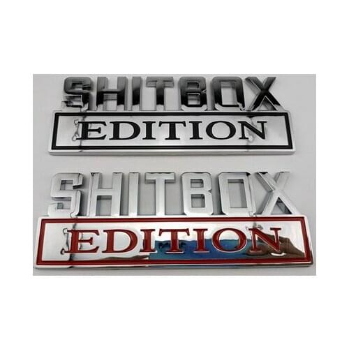 3D New ABS SHITBOX EDITION Emblem Auto Trunk Fender Badge Decal Stickers Car Accessories