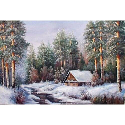 5D DIY diamond embroidery Winter scene diamond painting Cross Stitch full round drill Rhinestone mosaic home decoration gift
