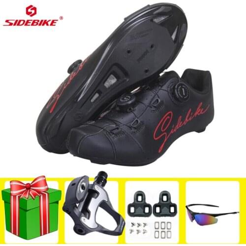 SIDEBIKE New Road Bike Cycling Shoes Outdoor Anti-skid Wear resistant Bicycle Lock Shoes Men Road sports Cycling Shoes