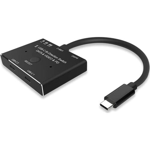 CableDeconn Type-C USB-C USB3.1 Switch Bi-Direction Adapter 8K@30Hz 4K@120Hz Power Delivery 100w 10Gbps Splitter Converter Cable