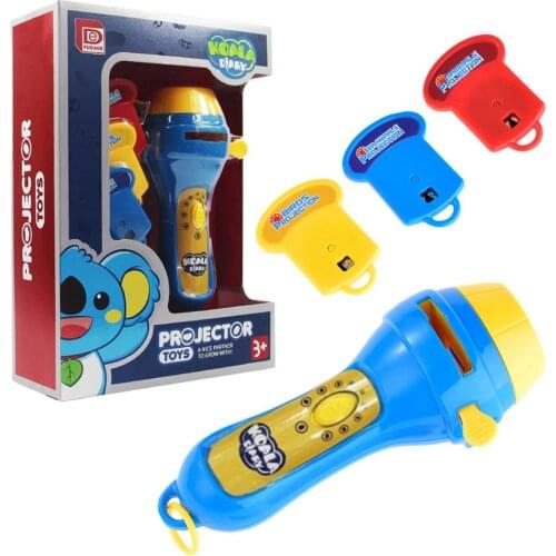 Kids Story Flashlight Slide Projector Toy Animal Projector Slide Baby Sleeping Story Early Education Toy Child Sleep Light Lamp