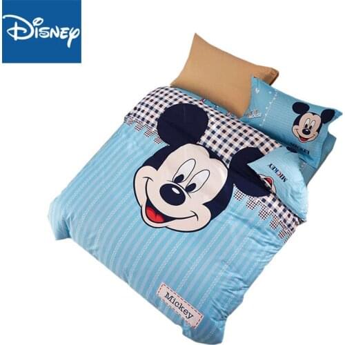 Disney Mickey Mouse queen size comforter Bedding Sets Cartoon Duvet Cover 3/4/5pc Cotton Single Sizes bed sheets and pillowcases