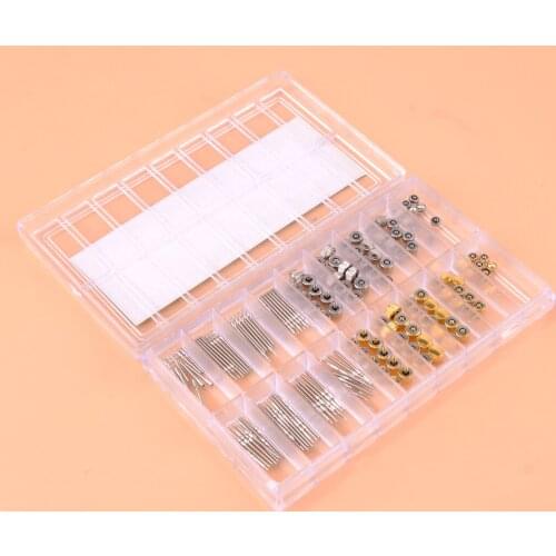 Metal Assorted Watch Stem Extender&Crowns Repair Replacement Accessory Tool Box Set