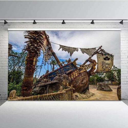 Mehofoto Caribbean Pirates Birthday Ship Photography Backdrops Kids Theme Party Photo Booth Background Studio Computer Printed