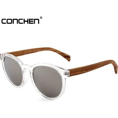 CONCHEN 100% Wood Leg Sunglasses Men/Women Brand Designer UV400 Sun Glases Oculos De Sol Masculino