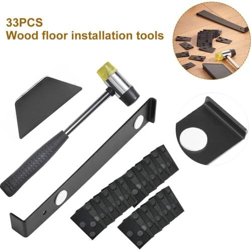 33Pc Set of Wood Flooring Installation ToolsTool Kit with 30 Gaskets Suitable for 7–15Mm Flooring and Hardwood Flooring