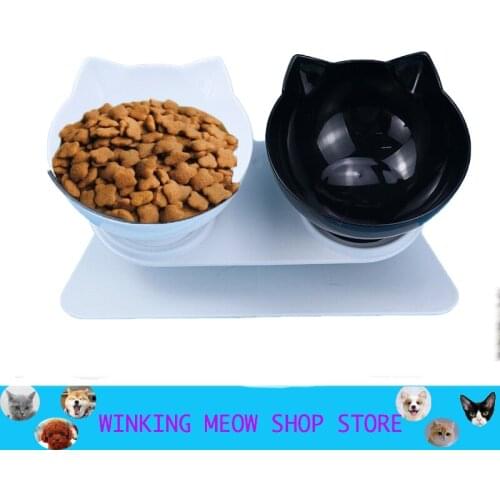 Non-Slip Double Cat Bowl Dog Bowl With Stand Pet Feeding Cat Water Bowl For Cats Food Pet Bowls For Dogs Feeder Product Supplies