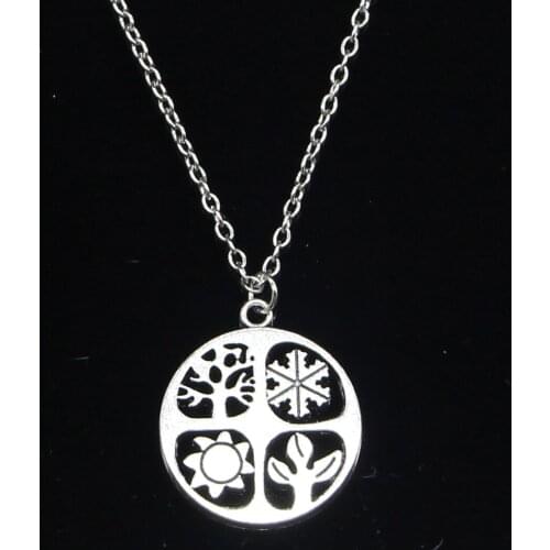 New Fashion Necklace 24mm four seasons Spring Summer Fall Winter Pendants Short Long Women Men Gift Jewelry Choker