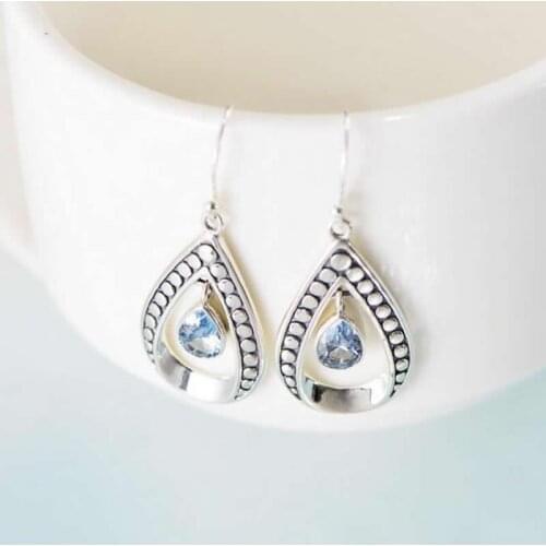 New Arrival S925 Silver Earrings Women Water drop Dangle Earrings