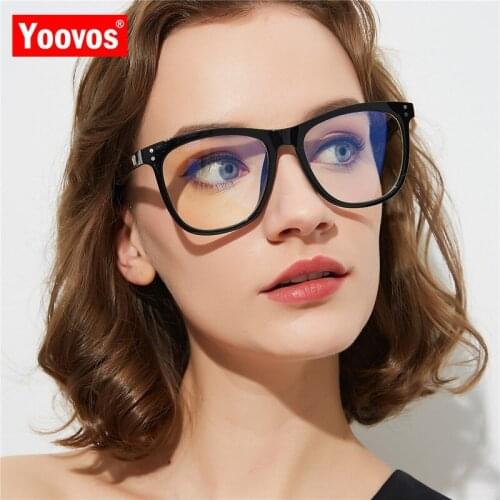 Yoovos Glasses Women/Men Classic Glasses Frame Vintage Eyeglasses For Women Blue Light Okulary Retro Plastic Gafas De Hombre