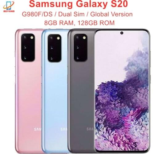 Samsung Galaxy S20 Duos G980F/DS Dual Sim Global Version 4G LTE 6.2" ROM 128GB RAM 8GB Exynos NFC Octa Core Original Cell Phone