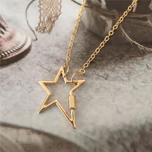 High Quality Gold Color Plating Irregular Star Pendant Necklace For Women Girl Delicate Party Runway Modern Jewelry Decoration